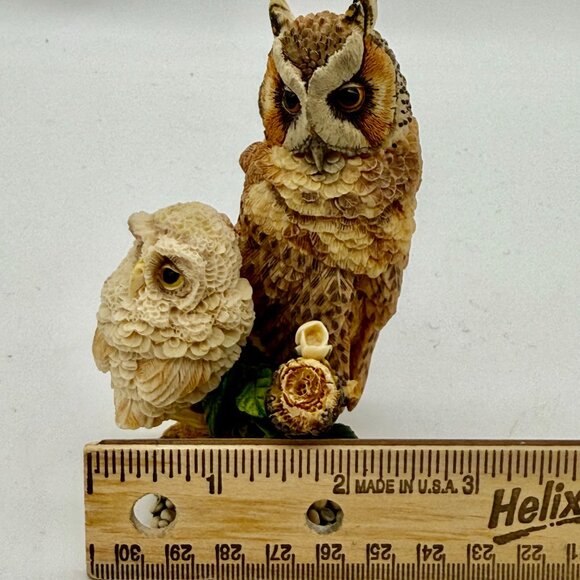Vtg Hamilton Collection Long-Ear Owl Owlet Figurine Peaceful Perch Realistic 4" - Picture 9 of 10